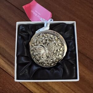 Isaac Mizrahi Silver Butterfly Compact Mirror